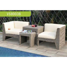 High Quality PU Leather and Wicker Garden Set